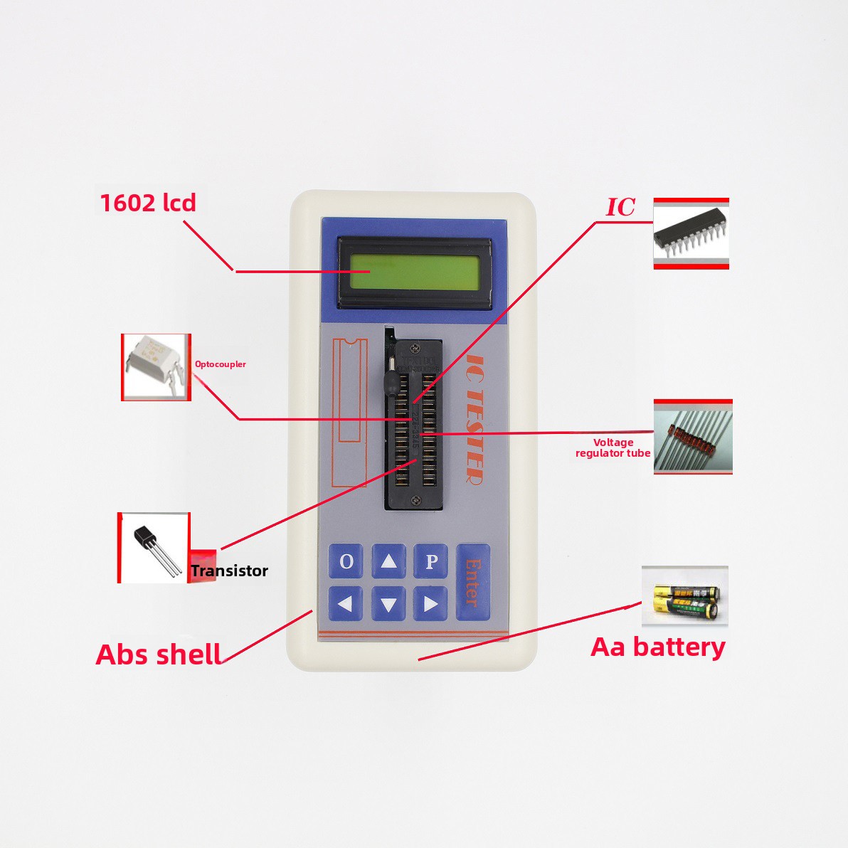 Diy Electronics Lab Equipment - Testador de Transistores IC TSH‑06F para