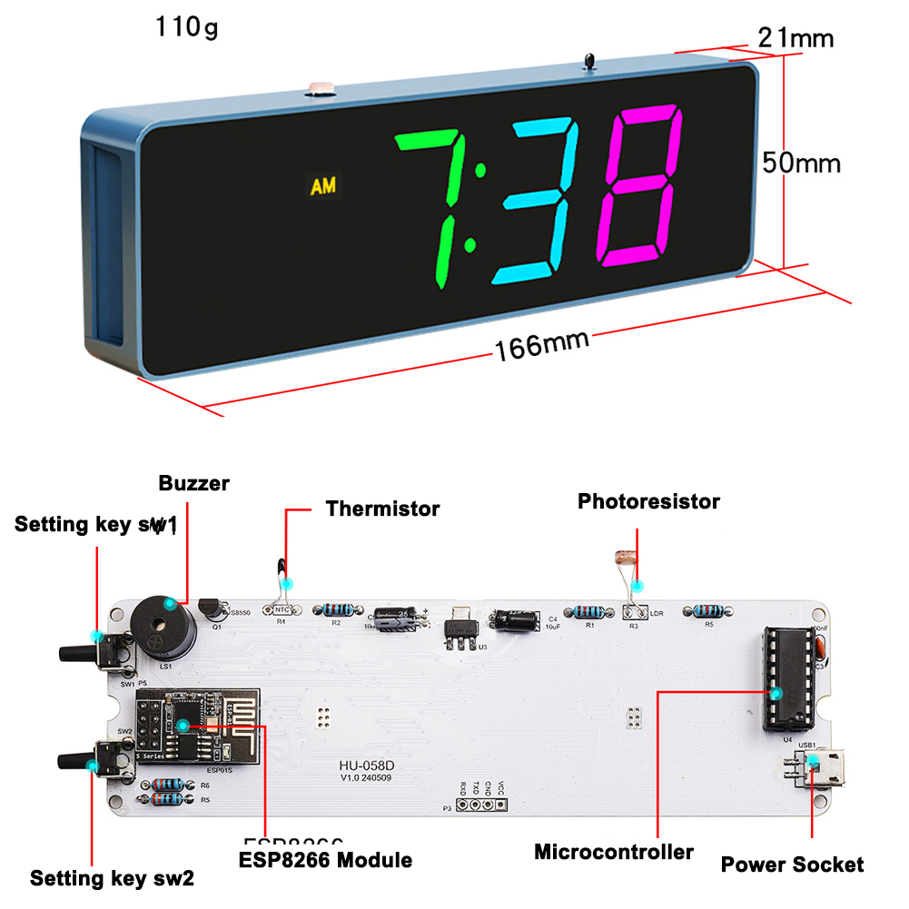 Colorido WiFi Kit Relógio Elet - Diy Home Electronics Projects avaliação e preço